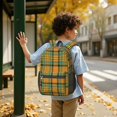 thumbnail image 6 of Orange and Blue Checkered Pattern 17" School Backpacks for Teens,Waterproof Oxford Fabric,S-Shape Padded Straps for School,Travel,Hiking,Camping, 6 of 6