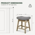 thumbnail image 2 of Counter Height Bar Stools Set of 2 for Kitchen Counter Farmhouse Modern Barstools with Upholstered Fabric Backless Seat and Solid Wood Legs 24 inch Bar Chairs, Grey + Wood Color, 2 of 16