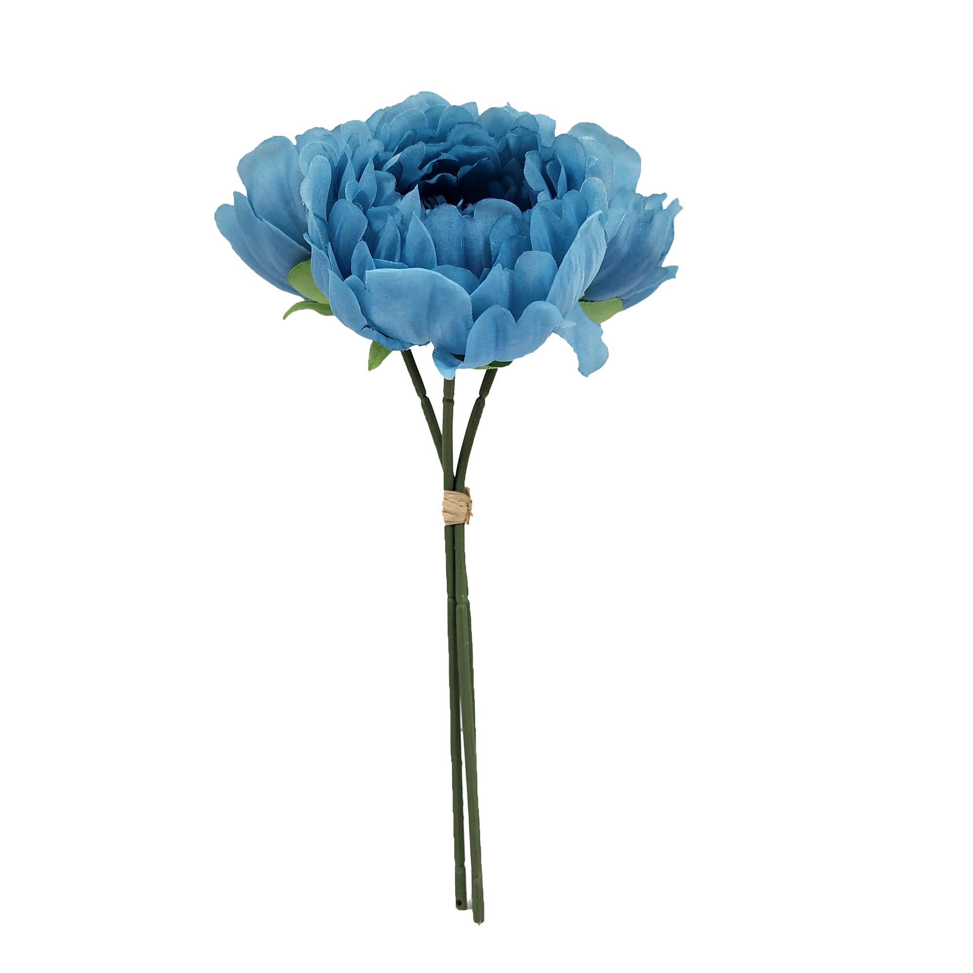 Mainstays 10.5" Tall Artificial Polyester Teal Peonies, Indoor Flowers Bouquet