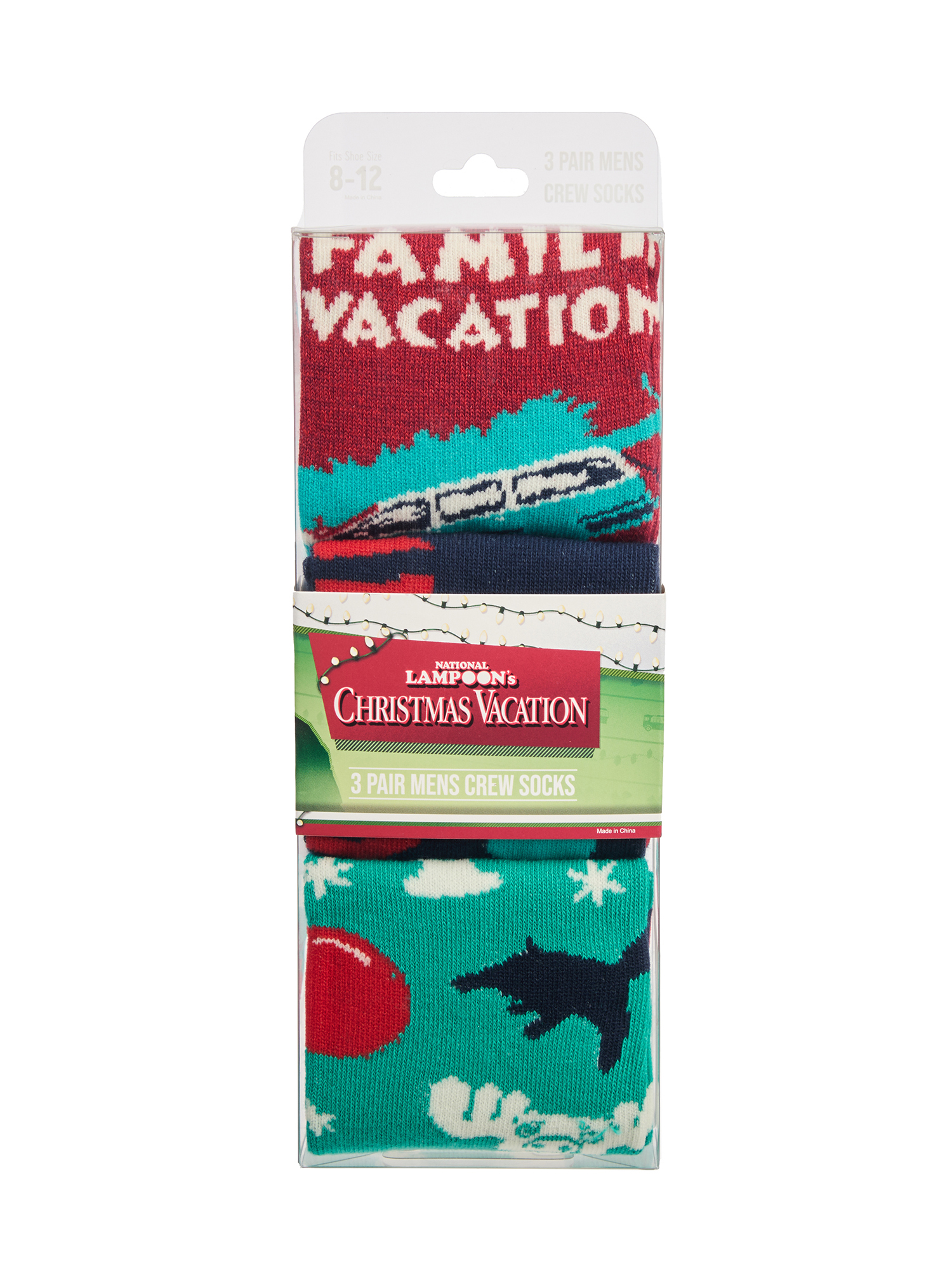 Christmas Vacation Men's Crew Socks, 3-Pack