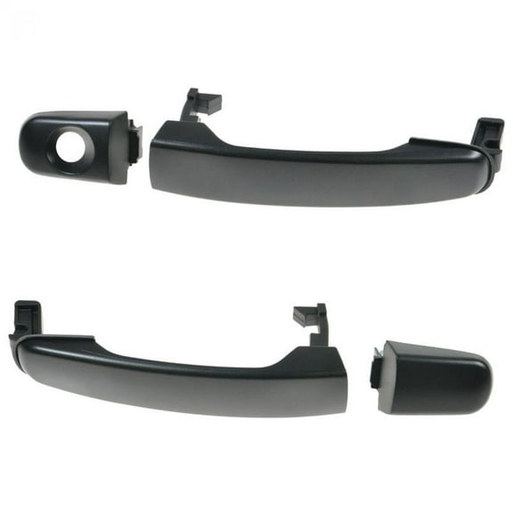 TRQ Door Handles Outside Exterior Black Front Set for Chevy GMC Pontiac Buick DHA36943