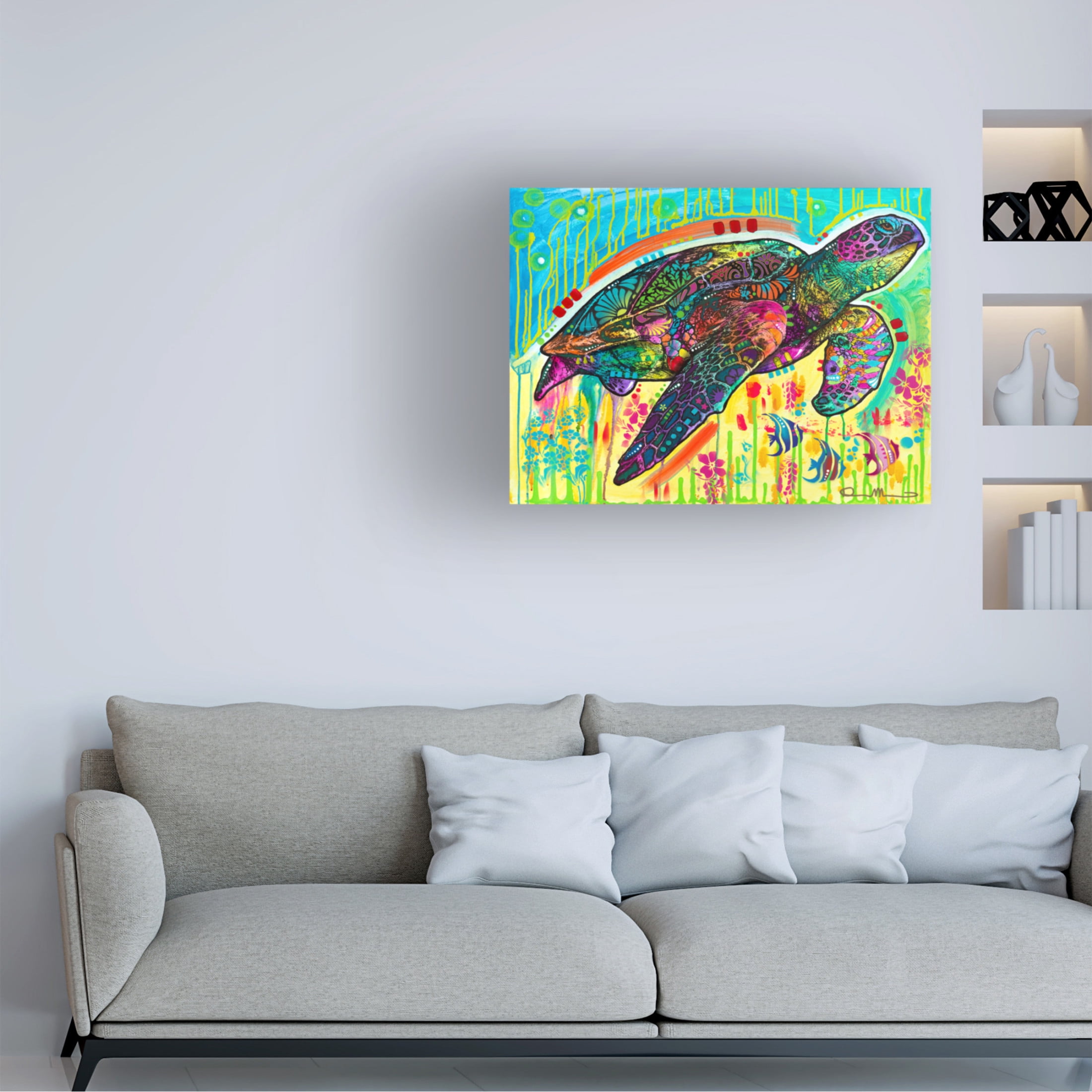 Canvas Wall Art - Dean Russo 'Sea Turtle' Wall Art for Living Room, Bedroom, or Office Décor by Trademark Fine Art - 24 x 18 Inches