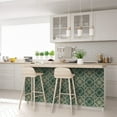 thumbnail image 6 of Mi Alma Beige Dark Green Vintage Flower Peel & Stick Vinyl Backsplash Tiles 5x5, 24 pcs, 6 of 14