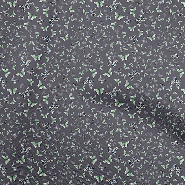 oneOone Cotton Silk Violet Fabric Butterflies Craft Projects Decor Fabric Printed By The Yard 42 Inch Wide