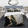 thumbnail image 2 of Designart "Gilded Green and Gold Geode Marble III" Abstract Marble Bedding Covert Set - Modern Green Abstract Bed Set With 2 Shams, 2 of 6