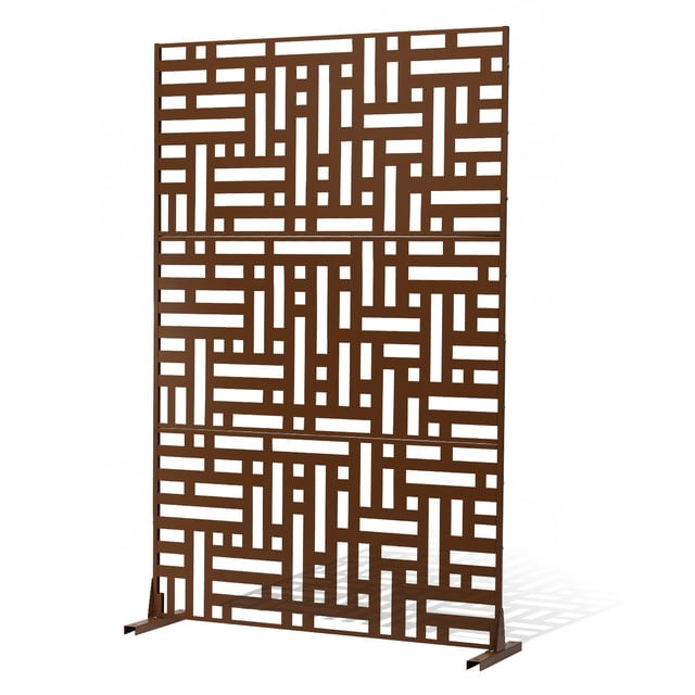 VEVOR Metal Privacy Screen 36" x 72" Outdoor Privacy Screens & Panels for Patio Brown