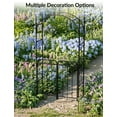 thumbnail image 3 of Kicctian 8FT Black Metal Garden Arch with Double Gate – Sturdy Arbor Trellis for Climbing Roses, Vines & Flowers – Decorative Garden Archway for Lawn, Patio, Backyard, 3 of 7