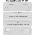 thumbnail image 6 of ThrottleT-4 Pack Magnetic Curtain Rods for Metal Door, Adjustable 18 to 30 Inch Curtain Rod 3/8" Inch Diameter Magnet Rods for French Door Rod Window Cafe(White, 4Pack), 6 of 7