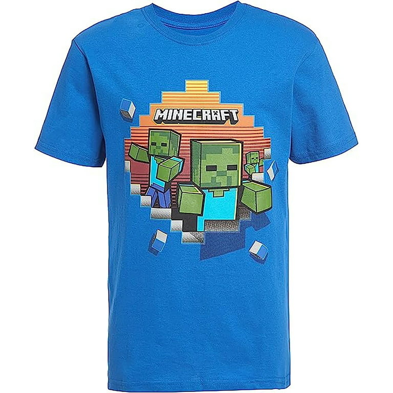 Minecraft Boys Creeper Characters 3 Colors Short Sleeve T Shirt Set 3 Pack Sizes 4 16