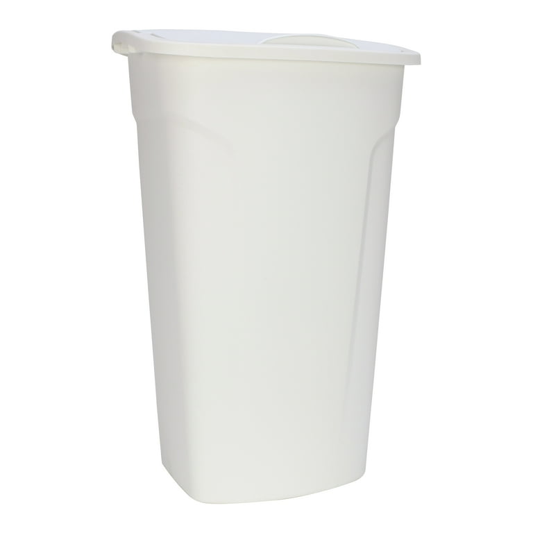 White cheap trash can