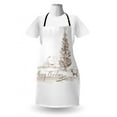 thumbnail image 3 of Christmas Apron Romantic Vintage New Year Scenery with Reindeer Tree and Star Religious Design Image, Unisex Kitchen Bib Apron with Adjustable Neck for Cooking Baking Gardening, Brown, by Ambesonne, 3 of 4