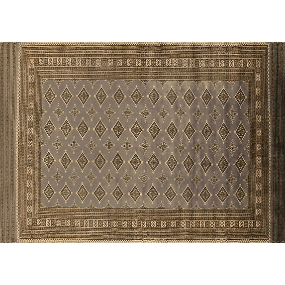 Ahgly Company Indoor Rectangle Oriental Brown Industrial Area Rugs, 7' x 10'