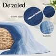 thumbnail image 3 of Navy Blue Ombre Body Pillow Covers 20"x54", Modern Abstract Art Ocean Oil Painting Soft Brushed Microfiber Breathable Throw Pillow Covers, Pillowcase with Zipper for Couch Sofa Bedroom Living Room, 3 of 9