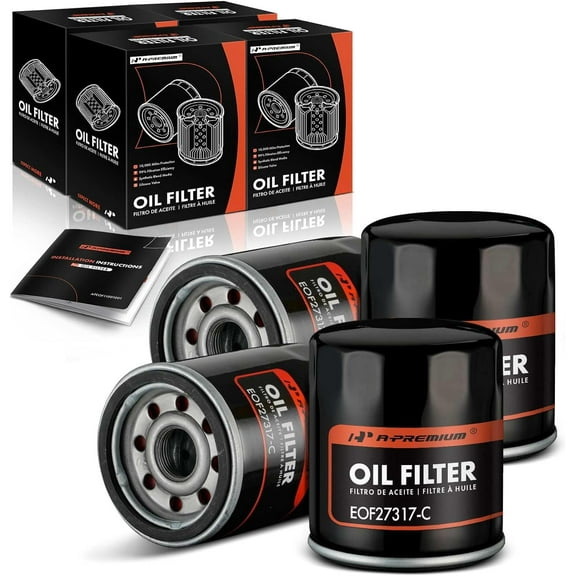 A-Premium 4-PC 10K Miles Protection Spin On Oil Filter Compatible with Ford & for Honda & Nissan & Hyundai & Subaru & Dodge & Mazda & Chrysler & Acura & Mitsubishi & Infiniti & Suzuki & Plymouth