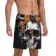 thumbnail image 2 of Fotbe Flower Horn Skull A Pantalones Cortos de Pijama para Hombre, Ropa de Dormir, Pantalones de Pijama Cortos para Hombre-Medium, 2 of 6