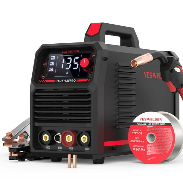 Soldador YESWELDER 135 A 110 V Flux Core MIG/Lift Tig/Stick 3 en 1
