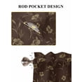 thumbnail image 6 of Brown Floral Living Room Curtains 2 Panel, Vintage Spring Botanical Flowers Cafe Window Treatment, Extra Long Farmhouse Bedroom Bathroom Kitchen Curtains Drapes 104"x72", 6 of 6
