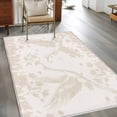 thumbnail image 2 of Beige Crane Silhouette Area Rugs 2.7'x5', Washable Small Throw Rugs for Kitchen Bedroom, Modern Abstract Flowers Botanical Indoor Outdoor Rug Non-Slip Low Pile Carpet Runner Reversible Floor Mats, 2 of 8