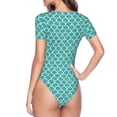 thumbnail image 4 of Balery Aquamarine Glitter1 Women's Short Sleevee Crew Neck Bodysuit Tops Short Sleeve Tops Basic-Small, 4 of 9