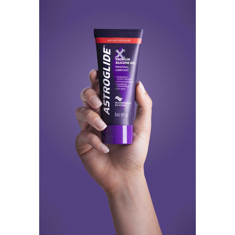 Astroglide X Gel, Premium Silicone Gel Personal Lubricant, Waterproof Lube,  3 oz