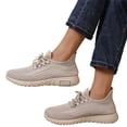 thumbnail image 5 of pwidon Men's Walking Shoes Running Shoes Breathable Knit Lightweight Non Slip Athletic Sneakers Khaki Casual Daily Jogging Travel Footwear Khaki 47, 5 of 5