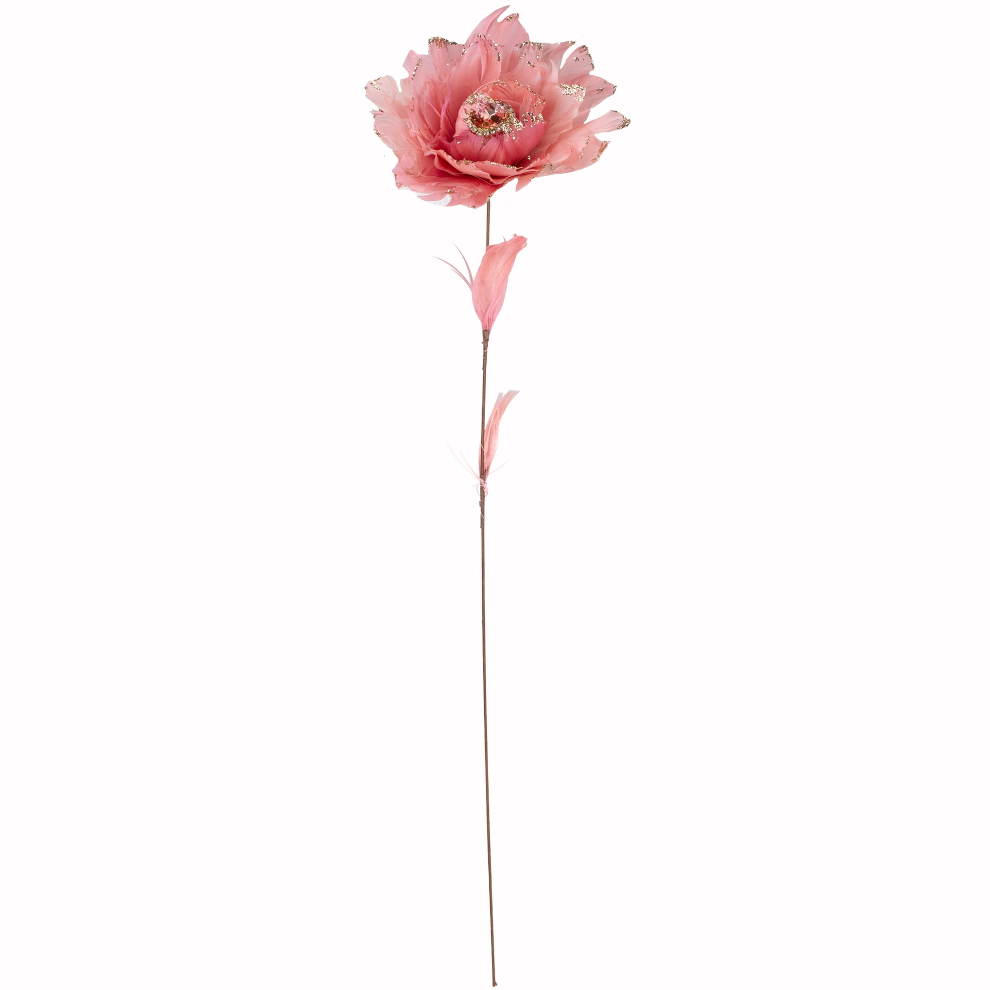 20.75' Pink Feather Peony Artificial Christmas Floral Pick