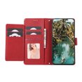 thumbnail image 4 of Allytechgroup Google Pixel 6 Wallet Case, With Hand Wrist Crossbody Shoulder Strap Makeup Mirror Retro PU Leather Stand Shockproof Folio Flip Cards Slots Cover for Googe Pixel 6, Red, 4 of 7
