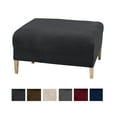 thumbnail image 2 of Great Bay Home Stretch Velvet-Plush Washable Ottoman Slipcover  (Ottoman XL, Dark Grey), 2 of 5