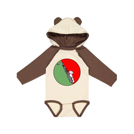 

Inktastic Saxophone Red and Green Circle Gift Baby Boy or Baby Girl Long Sleeve Bodysuit