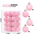 thumbnail image 3 of Eolstice Christmas Ball Ornaments, 24 Pcs Flocked Velvet Shatterproof Baubles, Wavy Embossed Solid And Hollow Cut, For Christmas Tree Holiday Decor, 3 of 7