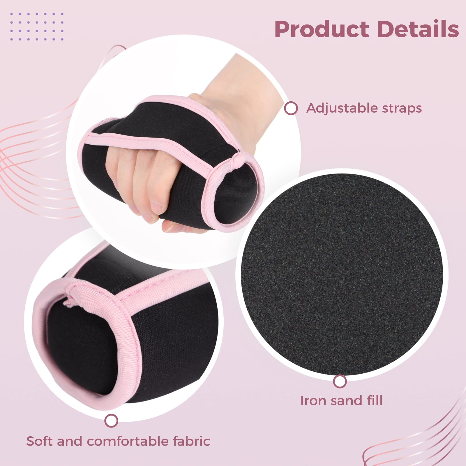 Dumbbell Hand Weight Set of 2, Adjustable Dumbbell Walking Hand Weight Sets with Hand Strap for Running, Jogging, Physical Therapy for Women and Men. 1lbs / 0.45kg
