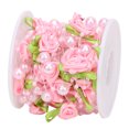 thumbnail image 1 of Guirnalda de perlas, 5 m/rollo, cadena de perlas de rosa y hoja verde, cadena de guirnalda de perlas probada profesionalmente Jadeshay A, 1 of 8
