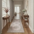 thumbnail image 4 of 2x3 Area Rug Machine Washable with Non Slip Backing, Low Pile Indoor Door Mat for Entryway, Entrance, Front Door and Bathroom, Floral Medallion Print Pattern, Dusty Blush, 4 of 5
