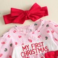thumbnail image 6 of Cjfdfy Newborn Baby Girl Christmas Fall Outfit Christmas Print Romper Bow Snap Bubble Long Sleeve Ruffle Jumpsuit Bow Headband Infant Cute My First Christmas Fall Winter Outfits, 6 of 9