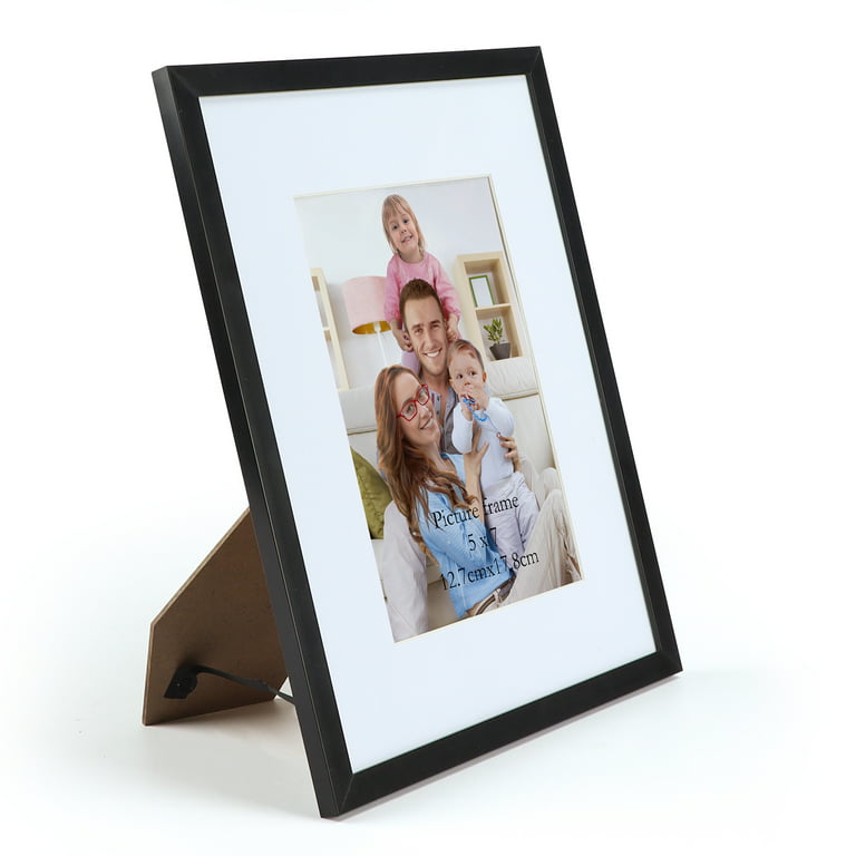 EYMPEU 5x7 Picture Frames Black Wood Set of 15, Display Multi 4x6 Photos  with Mat or 7x5 without Mat, Bulk Matted 4x6 Frames for Wall or Table Top