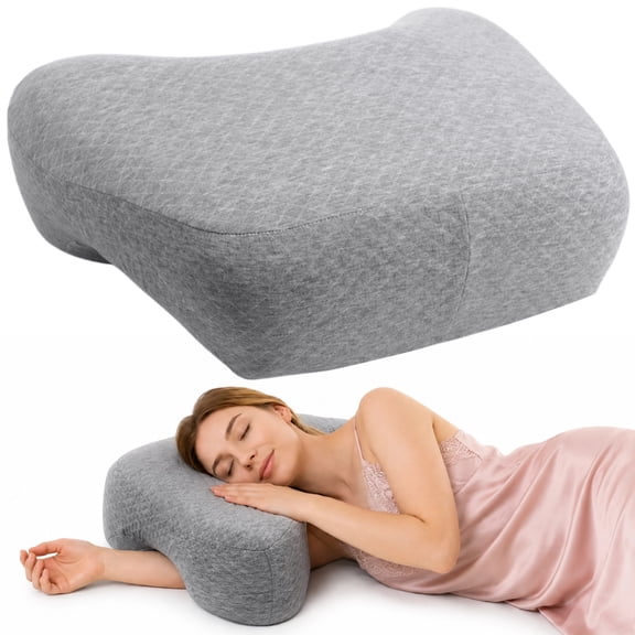 Side Sleeping Pillow with Arm Holes, Slow Rebound Memory Foam Arm Cushion for Comfortable Neck and Shoulder Support, Multi-Position Sleeping Pillow for Side Back Stomach Sleepers