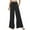 Black, variant on Lenpel Women's Plus Size Palazzo Pants Boho Elastic High Waisted Drawstring Patchwork Wide Leg Pants Casual Loose Beach Trousers