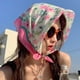 thumbnail image 2 of Pañuelo para la cabeza Pañuelo cuadrado para la cabeza para mujer Pañuelo para el pelo Bandana Pañuelo ligero para el pelo Flor rosa, 2 of 6