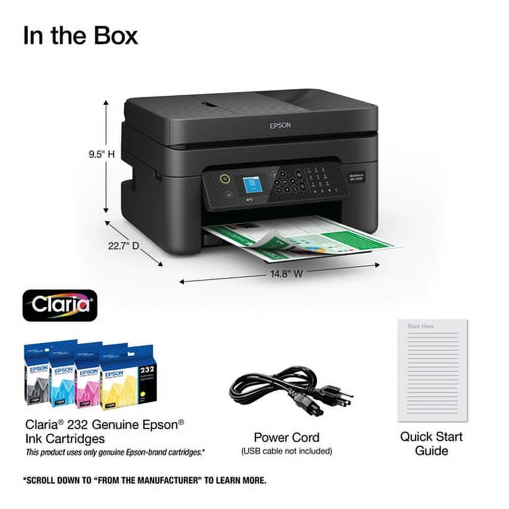 Epson Workforce Wf 2930 Wireless All In One Printer With Scan Copy Fax Auto Document Feeder 