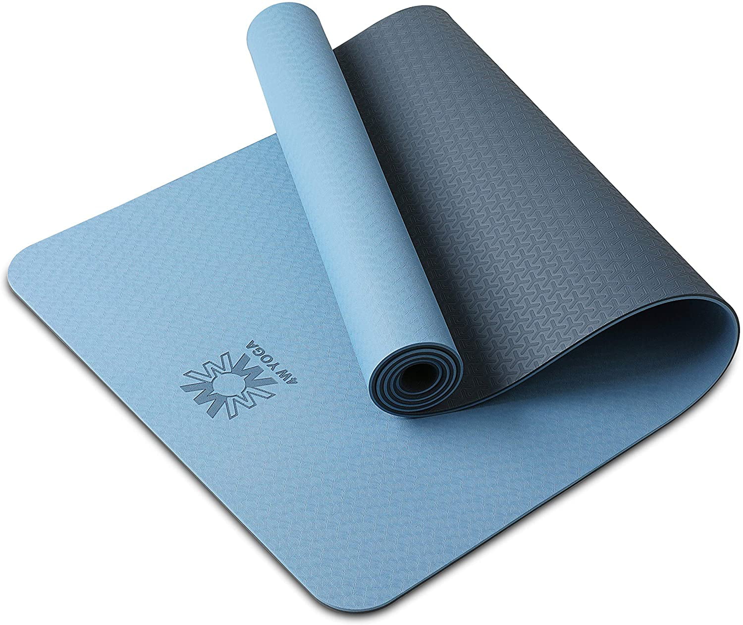 Exercise Mat with Carrying Strap for Yoga Pilates and Workout Indoor and Outdoor Recyclable & Eco Friendly Certified by SGS Trideer TPE Yoga Mat 6mm Fitness Mat 