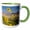 Green/White, variant on 3drose, Utah, Ogden. Sunflowers Above Pineview Reservoir - Us45 Tdr0039 - Trish Drury, 15oz Mug