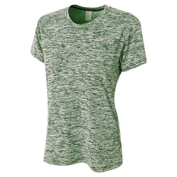 A4 Apparel NW3296 Ladies Space Dye Tech T-Shirt - Forest Green - 2X-Large