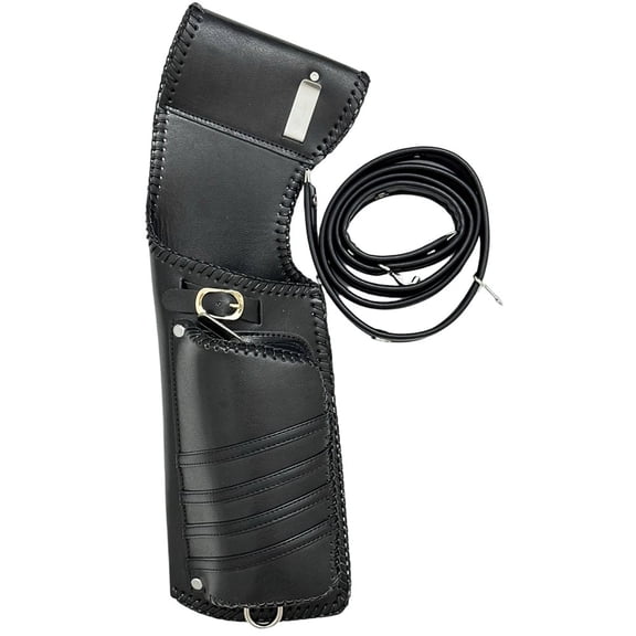 Vjnyvs Adjustable Shoulder Strap Back Arrow Quiver, Leather Arrow Holder for Recurve Bow Practice