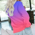 thumbnail image 3 of Royisotas Long Sleeve Sweatshirts for Women Gradient Color Winter Pullover Trendy with Kangaroo Pocket Casual Crew Neck Hoodless Tops, 3 of 6