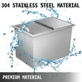 thumbnail image 3 of VEVOR Drop In Ice Chest Bin 27X18 Inch Wine Chiller Cooler 304 Stainless Steel Thick Lid, 3 of 9