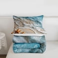 thumbnail image 5 of jejeloiu Serene Coastal Scene Full Size Comforter Sets For Girls,Starfish Shell Shore Bedding Comforter Set,Blue Beige,Reversible,3 Pieces,1 Comforter and 2 Pillowcases, 5 of 7