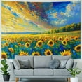 thumbnail image 4 of Fenyluxe  Sunflower Tapestry,Autumnal Sunset Sunflower Field Wall Art Golden Yellow Warm Yellow Flowers Plant Wall Hanging Living Room Dormitory Room Decoration  60x50inch, 4 of 6
