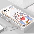 thumbnail image 2 of Xiaomi 11 10 Lite 11T 10T Pro 10S 10 9 8 Lucky Doraemon Lisa plating square edge shell Exquisita Cubierta De Concha Blanda, 2 of 4