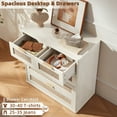 thumbnail image 5 of 2 Pcs Leyaoyao 5 Drawer Dressers for Bedroom, Boho Adult Wood Chest of Drawers Storage Cabinet for Living Room, Hallway, Tea Brown, 5 of 8
