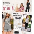 thumbnail image 6 of Avidlove Maternity Nursing Pajamas Set 3 Piece Short Sleeve Postpartum Breastfeeding Top Pregnancy Shorts and Long Pants, 6 of 6